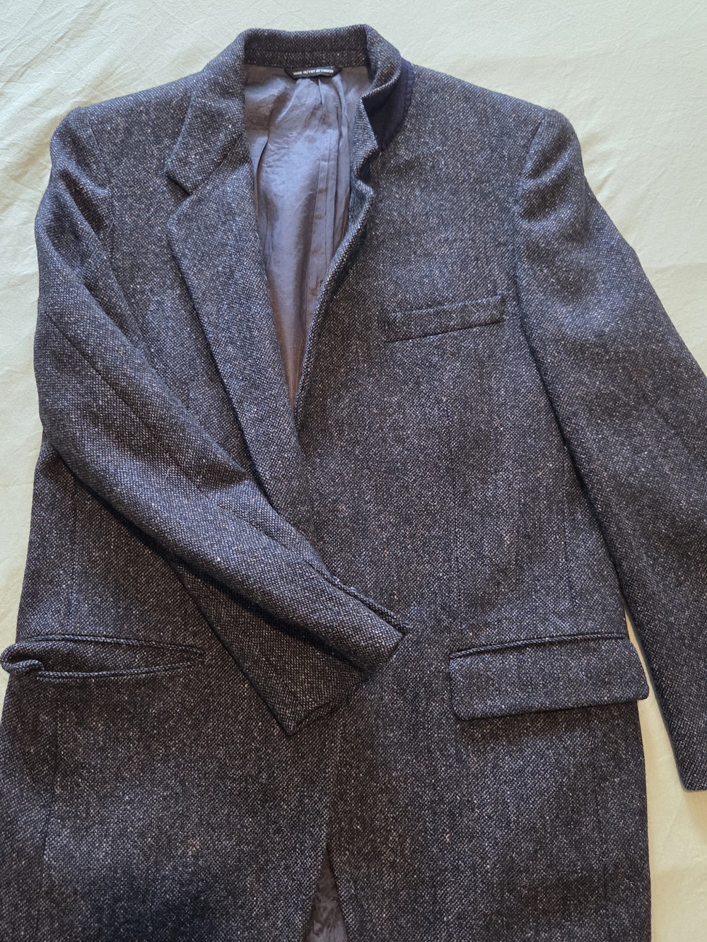 Men's Dark Charcoal Tweed Blazer - Brand Not Visible